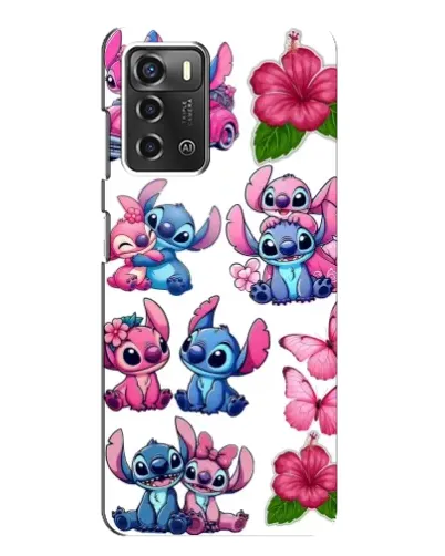 Чехол для ZTE Blade A52 с картинкой «Стикеры Stitch и Angel»