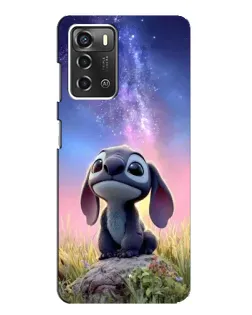 Чехол для ZTE Blade A52 с картинкой «Стич на рассвете»
