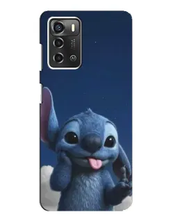 Чехол для ZTE Blade A52 с картинкой «Стич в облаках»