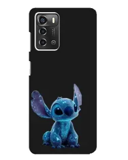 Чехол для ZTE Blade A52 с картинкой «Стич на черном»