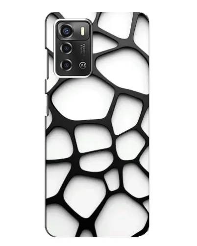 Чехол для ZTE Blade A52 с картинкой «Белая объемная сетка»