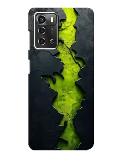 Чехол для ZTE Blade A52 с картинкой «Салатовый разлом скалы»