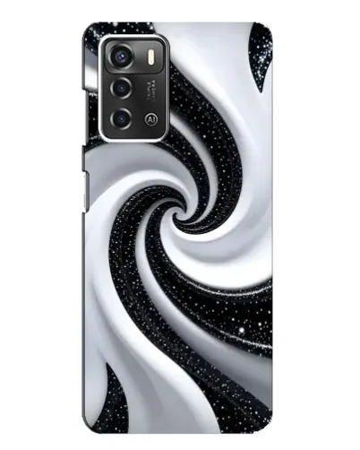 Чехол для ZTE Blade A52 с картинкой «Черно-белая спираль»