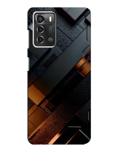 Чехол для ZTE Blade A52 с картинкой «Черные геометрические блоки»