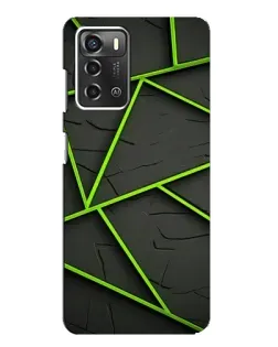 Чехол для ZTE Blade A52 с картинкой «Зеленые геометрические линии»