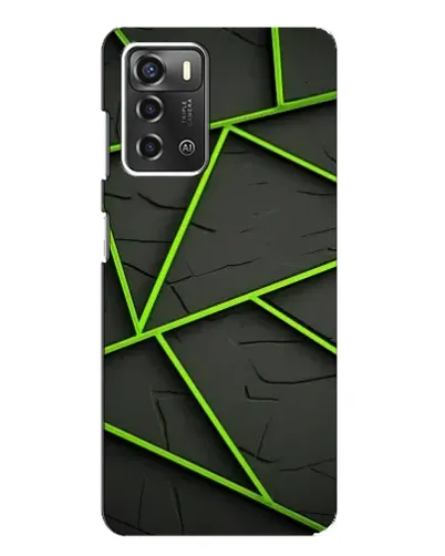 Чехол для ZTE Blade A52 с картинкой «Зеленые геометрические линии»