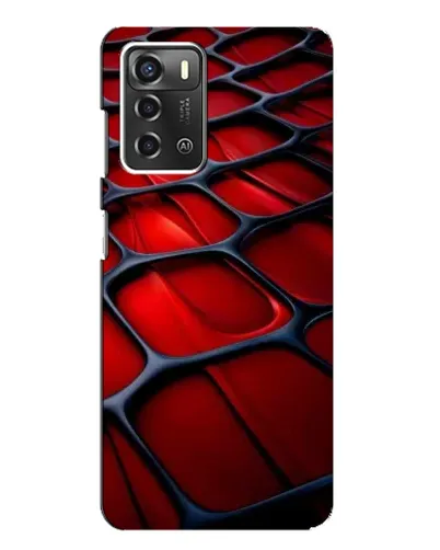 Чехол для ZTE Blade A52 с картинкой «Красная глянцевая сетка»