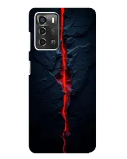 Чехол для ZTE Blade A52 с картинкой «Kрасная лавовая трещина»