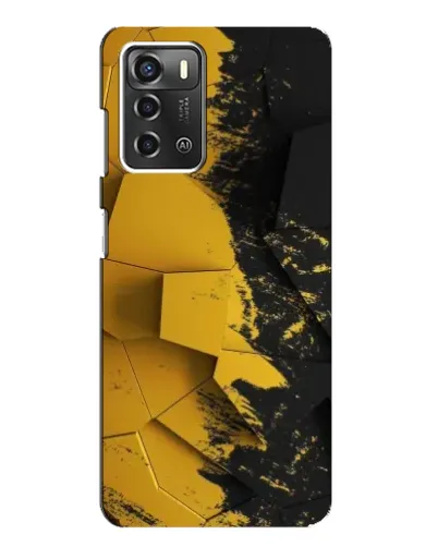 Чехол для ZTE Blade A52 с картинкой «Золотые осколки геометрии»