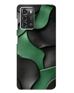 Чехол для ZTE Blade A52 с картинкой «Зеленые кожаные волны»
