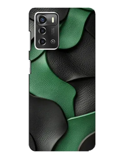 Чехол для ZTE Blade A52 с картинкой «Зеленые кожаные волны»