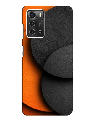 Чехол для ZTE Blade A52 с картинкой «Геометрия оранжевых кругов»