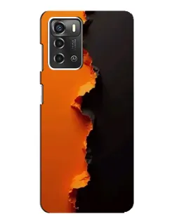Чехол для ZTE Blade A52 с картинкой «Оранжевый разлом»