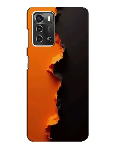 Чехол для ZTE Blade A52 с картинкой «Оранжевый разлом»