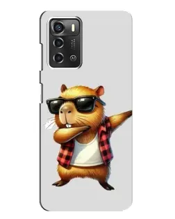 Чохол для ZTE Blade A52 з картинкою «Капібара репер даб»
