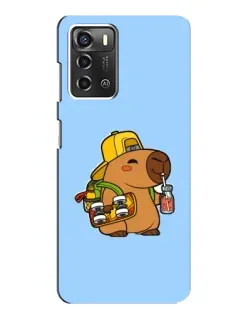 Чохол для ZTE Blade A52 з картинкою «Капібара на скейті»