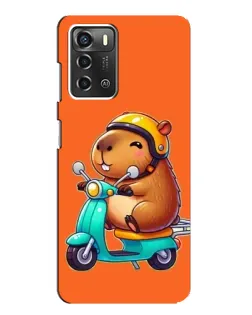 Чохол для ZTE Blade A52 з картинкою «Капібара на скутері»