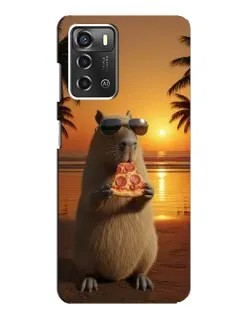 Чохол для ZTE Blade A52 з картинкою «Капібара з піцою»