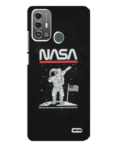 Чехол для ZTE Blade A53 Pro с картинкой «NASA — шагаем по Луне»