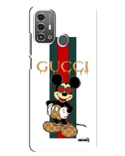 Чехол для ZTE Blade A53 Pro с картинкой «Микки Маус Gucci — полосы»
