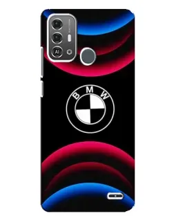 Чехол для ZTE Blade A53 Pro с картинкой «Логотип BMW и неоновые дуги»