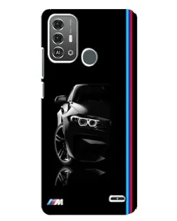 Чехол для ZTE Blade A53 Pro с картинкой «Силуэт BMW в темноте»