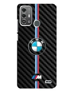 Чехол для ZTE Blade A53 Pro с картинкой «Эмблема BMW и карбон»