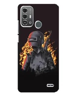 Чехол для ZTE Blade A53 Pro с картинкой «PUBG — огненный силуэт»