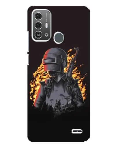 Чехол для ZTE Blade A53 Pro с картинкой «PUBG — огненный силуэт»