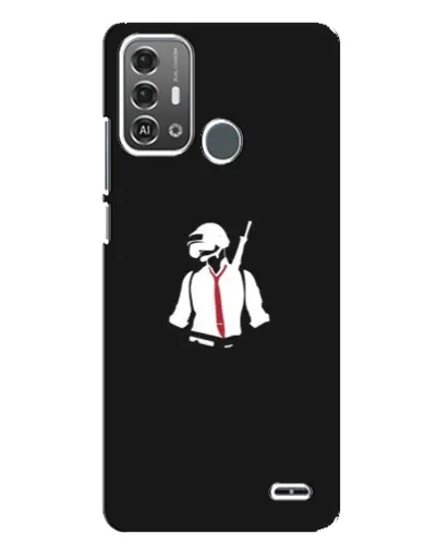 Чехол для ZTE Blade A53 Pro с картинкой «PUBG — силуэт воина»