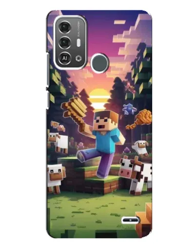 Чехол для ZTE Blade A53 Pro с картинкой «Стив на ферме»