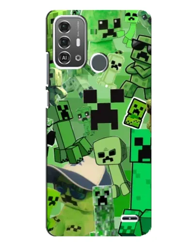 Чехол для ZTE Blade A53 Pro с картинкой «Криперы Minecraft»