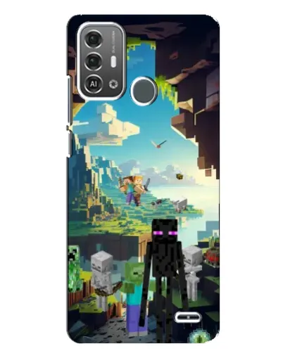 Чехол для ZTE Blade A53 Pro с картинкой «Эндермен в лесу»
