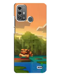 Чехол для ZTE Blade A53 Pro с картинкой «Майнкрафт закат солнца»