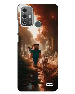 Чехол для ZTE Blade A53 Pro с картинкой «Стив в лесу»