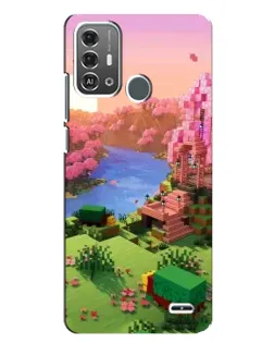 Чехол для ZTE Blade A53 Pro с картинкой «Розовое дерево Minecraft»
