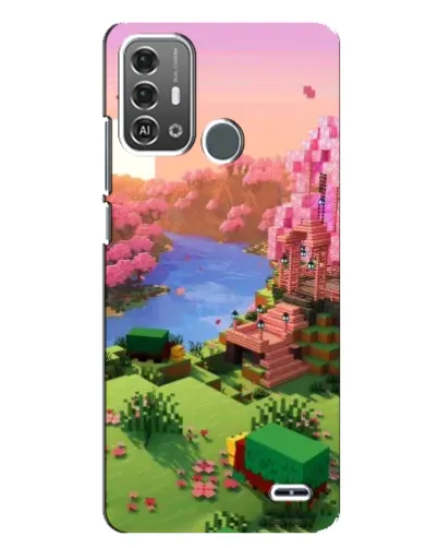 Чехол для ZTE Blade A53 Pro с картинкой «Розовое дерево Minecraft»
