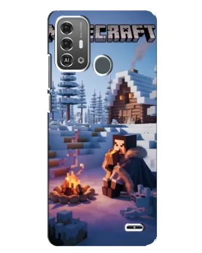 Чехол для ZTE Blade A53 Pro с картинкой «Зимний Minecraft»