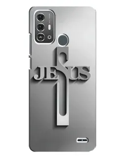 Чехол для ZTE Blade A53 Pro с картинкой «Металлический крест Jesus»
