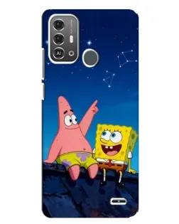 Чохол для ZTE Blade A53 Pro з картинкою «Губка Боб та Патрік вночі»