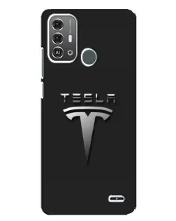 Чехол для ZTE Blade A53 Pro с картинкой «Стальной логотип Tesla»