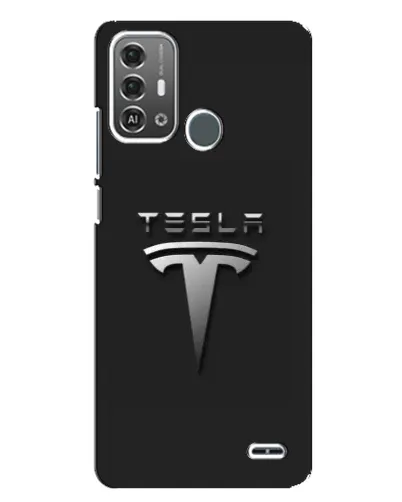 Чехол для ZTE Blade A53 Pro с картинкой «Стальной логотип Tesla»