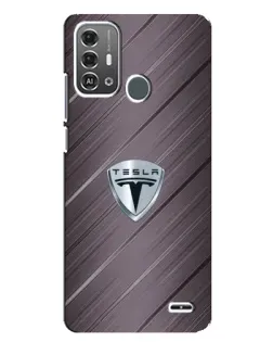 Чехол для ZTE Blade A53 Pro с картинкой «Металлическая текстура Tesla»