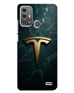Чехол для ZTE Blade A53 Pro с картинкой «Мраморная Tesla Gold»