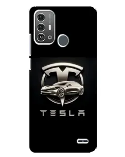 Чехол для ZTE Blade A53 Pro с картинкой «Tesla — серебристое авто»