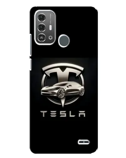 Чехол для ZTE Blade A53 Pro с картинкой «Tesla — серебристое авто»
