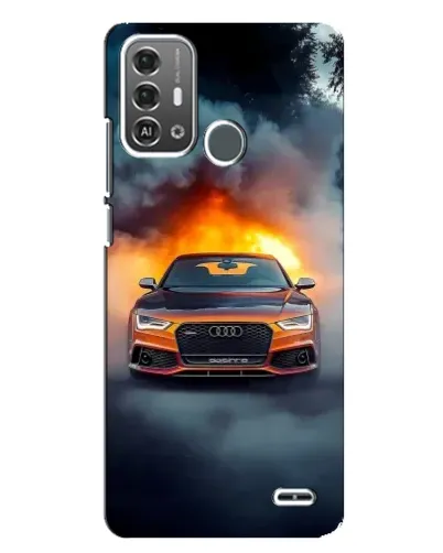 Чохол для ZTE Blade A53 Pro з картинкою «Audi у вогняному диму»