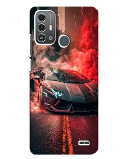 Чохол для ZTE Blade A53 Pro з картинкою «Lamborghini червоний дим»