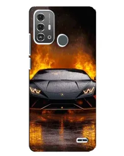 Чохол для ZTE Blade A53 Pro з картинкою «Lamborghini у вогні»