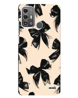 Чохол для ZTE Blade A53 Pro з картинкою «Патерн чорні банти»